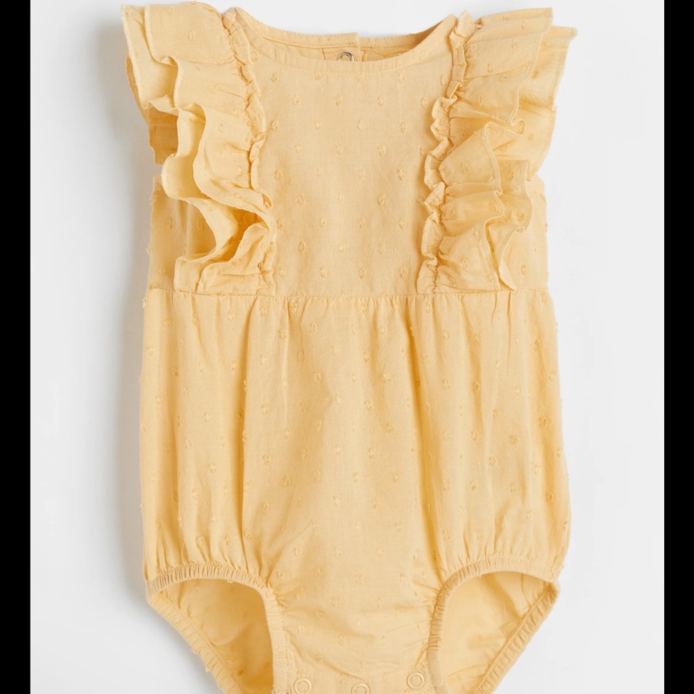 H&M Yellow Baby romper with Ruffles